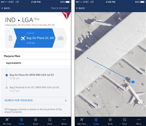 delta luggage tracking app